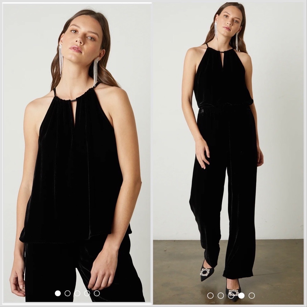 Velvet by Graham & Spencer ALEAHA SILK VELVET HALTER TOP - Picture 2 of 13